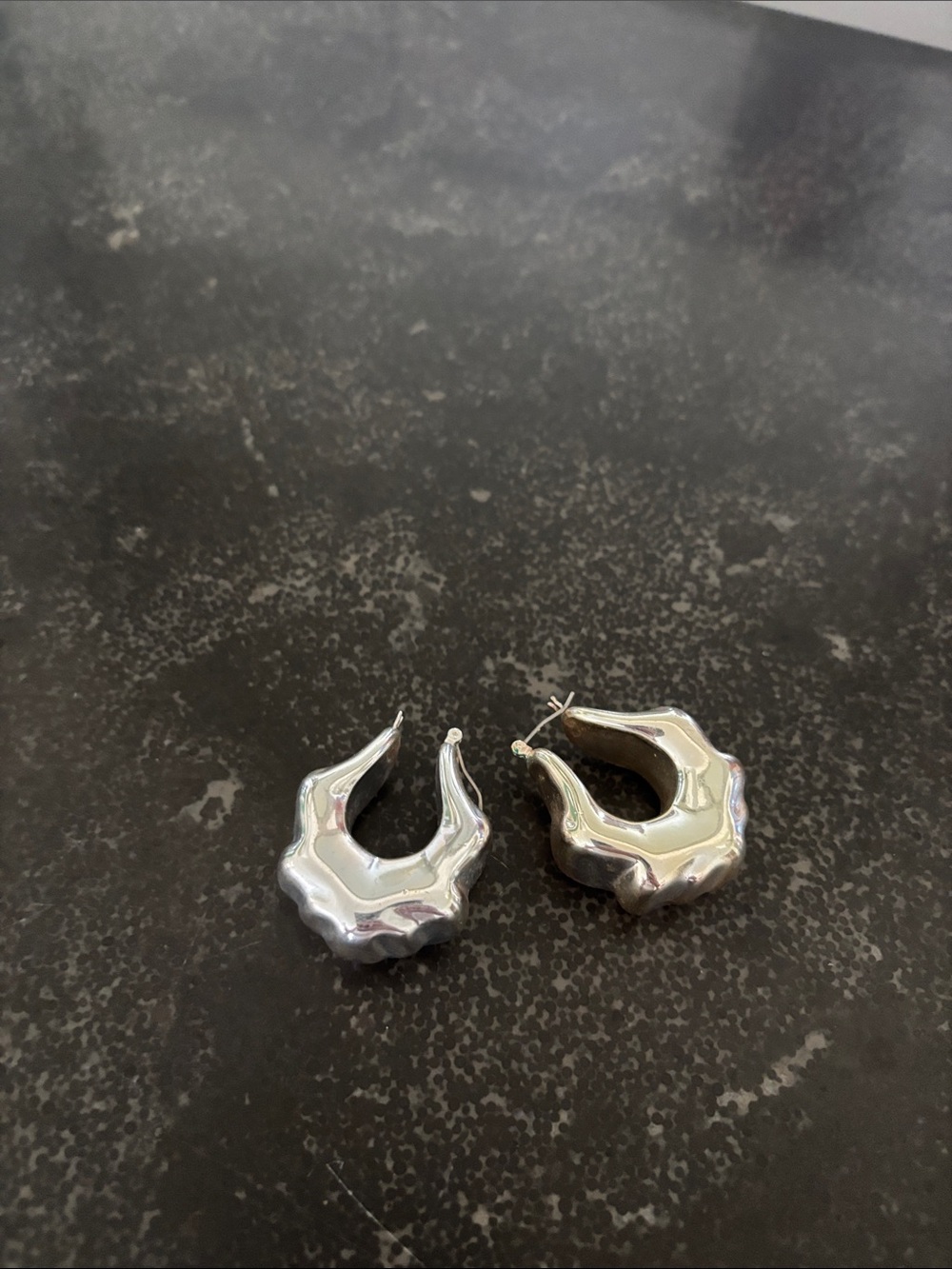 J. Crew Sculpted Silver-Tone Hoop Earrings